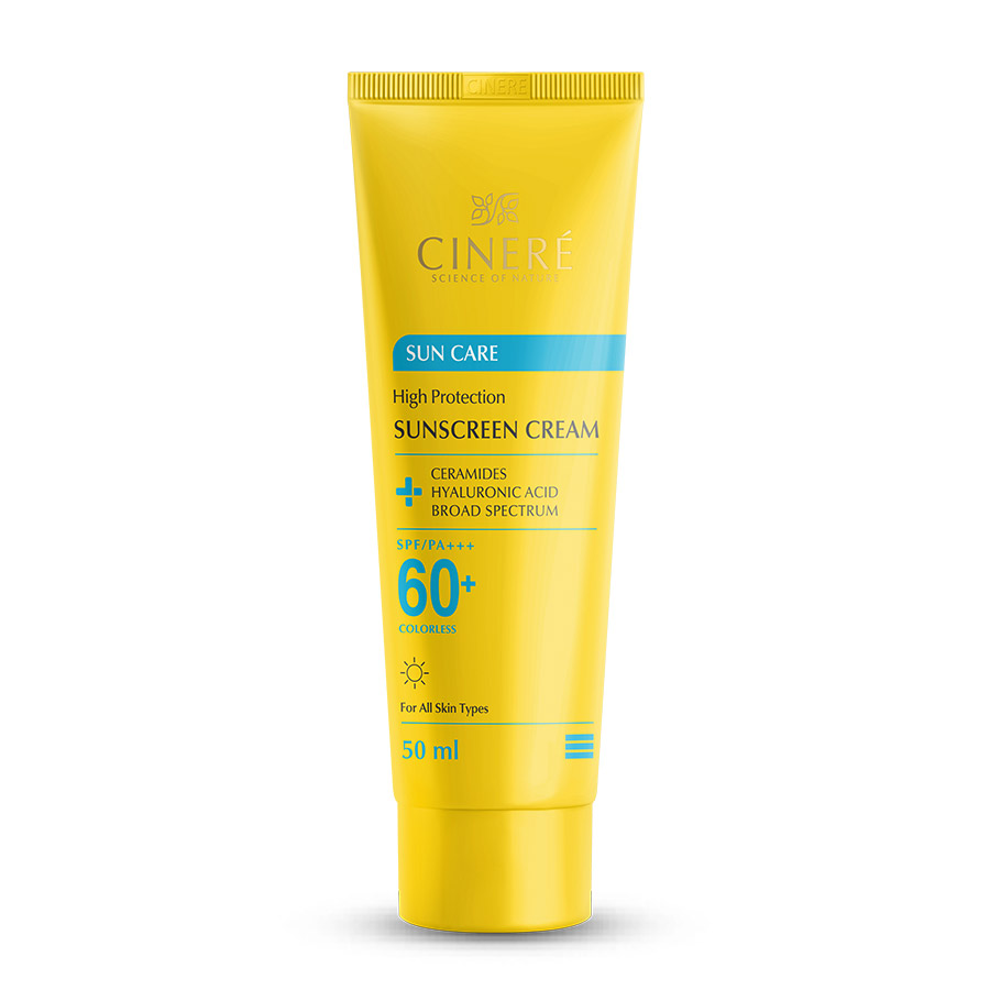 SUNSCREEN-SPF60-cinere کرم ضد آفتاب بدون رنگ +SPF60 مناسب انواع پوست سینره - Image 1